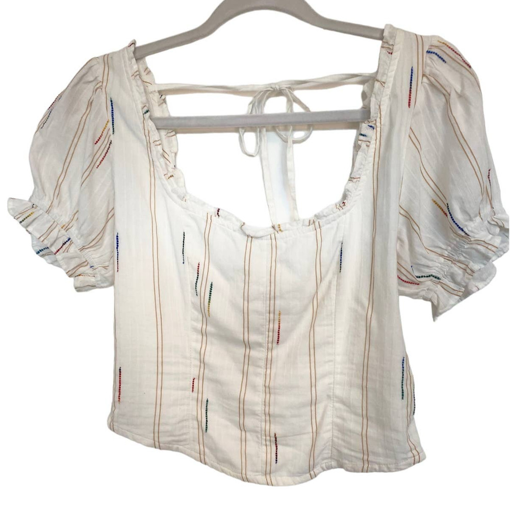 NWOT Free People White Striped Corset Top - Picture 9 of 10